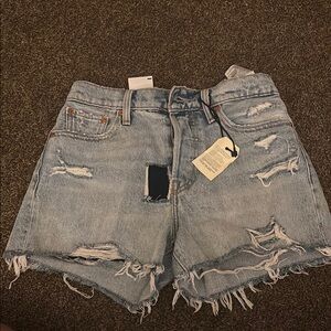 Levi's Light Blue Distressed Jean Shorts
